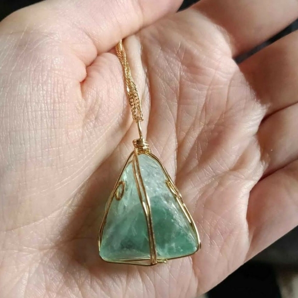 Large Raw Wire Wrapped Natural Healing Crystal Necklaces - Picture 5 of 6